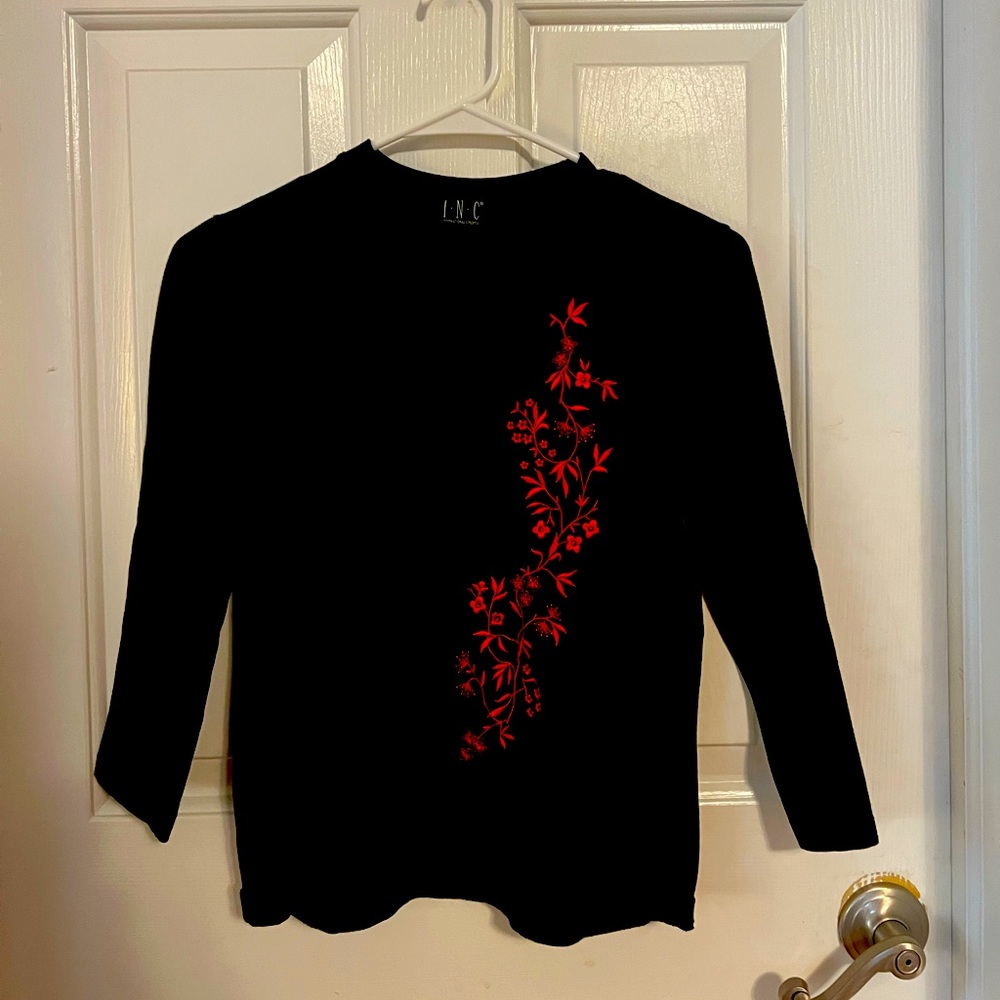 Inc black long sleeved T shirt